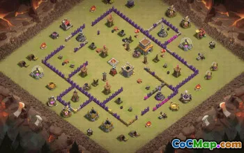 town hall 8, trophy/war base layout #36648