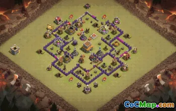 Top Town Hall 8 Base Layout with Link #36656