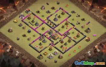 town hall 8, trophy/war base layout #36702
