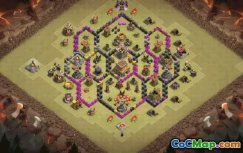town hall 8, trophy/war base layout #36705