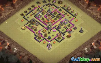 town hall 8, trophy/war base layout #36708