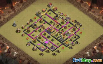 town hall 8, trophy/war base layout #36740