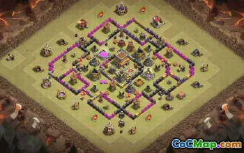 town hall 8, trophy/war base layout #36742