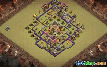 town hall 8, trophy/war base layout #36748