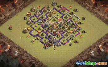 town hall 8, trophy/war base layout #36752