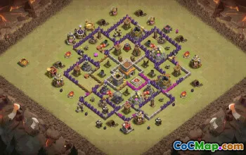 town hall 8, trophy/war base layout #36754