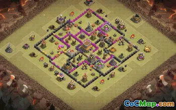 town hall 8, trophy/war base layout #36778