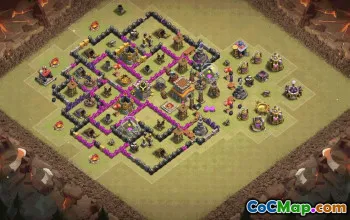 town hall 8, trophy/war base layout #36779