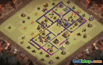 town hall 8, trophy/war base layout #36810