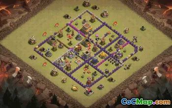 town hall 8, trophy/war base layout #36824