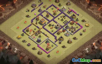 town hall 8, trophy/war base layout #36826
