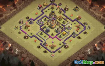 town hall 8, trophy/war base layout #36869