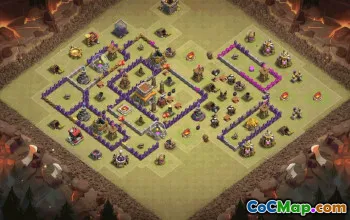 town hall 8, trophy/war base layout #36873
