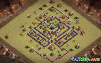 town hall 8, trophy/war base layout #36894