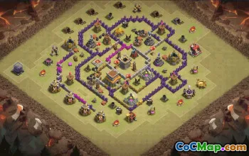 town hall 8, trophy/war base layout #36896