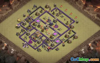 town hall 8, trophy/war base layout #36959