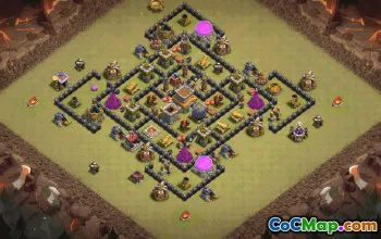 town hall 8, trophy/war base layout #37071