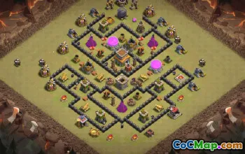 town hall 8, trophy/war base layout #37072