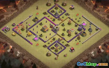 town hall 8, trophy/war base layout #37138