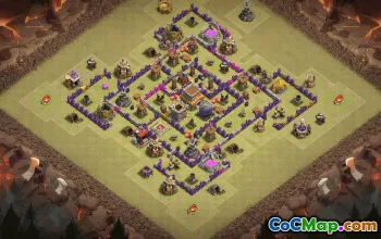 town hall 8, trophy/war base layout #37139