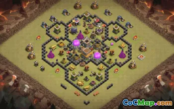 town hall 8, trophy/war base layout #37148