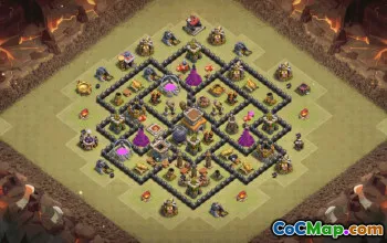 town hall 8, trophy/war base layout #37225