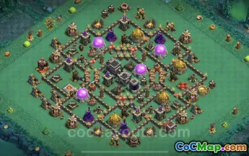 TH9 Farming Base - Anti 2 Stars Hybrid Layout for COC #24717