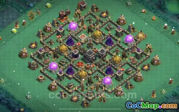 TH9 Farming Base - Anti 2 Stars Hybrid Layout for COC #24750