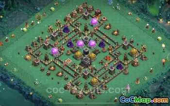 TH9 Farming Base: Anti 3 Stars Hybrid - Clash of Clans #24745