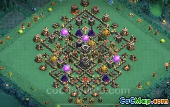 TH9 Farming Base: Anti 3 Stars Hybrid - Clash of Clans #24814