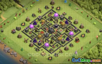 TH9 Farming Base: Anti Everything Hybrid Layout - COC #24719