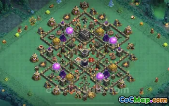 TH9 Farming Base: Anti-Everything Hybrid Layout - COC #24743