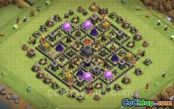 TH9 Farming Base Design: Anti 3 Stars Hybrid Layout #19595