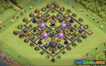 TH9 Farming Base Max Levels - Clash of Clans Layout #24684