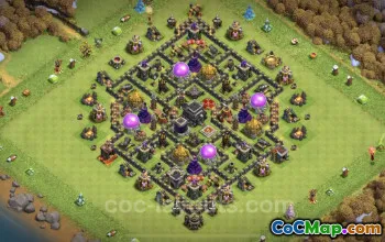 TH9 Farming Base with Anti Air - Clash of Clans Layout #24723