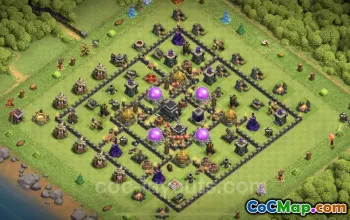 TH9 Max Farming Base - Anti Everything Hybrid Design 2023 #19471