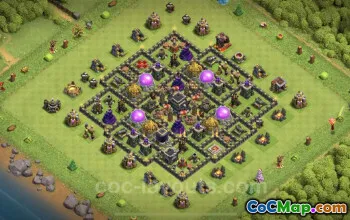 TH9 Max Farming Base Link - Clash of Clans Defense Layout #24671