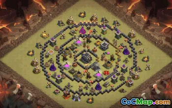 town hall 9, trophy/war/farming/hybrid base layout #35810