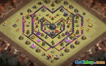 town hall 9, trophy/war/hybrid base layout #36306