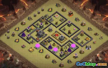 town hall 9, trophy/war base layout #34571