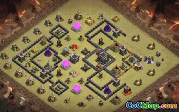 town hall 9, trophy/war base layout #34572
