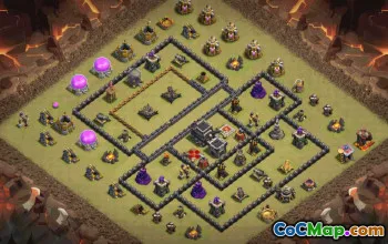 town hall 9, trophy/war base layout #34698