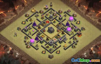 town hall 9, trophy/war base layout #34703