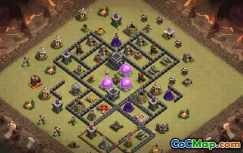 town hall 9, trophy/war base layout #34725