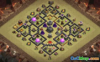 town hall 9, trophy/war base layout #34793