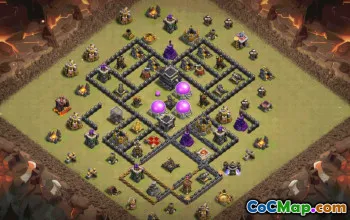 town hall 9, trophy/war base layout #34899