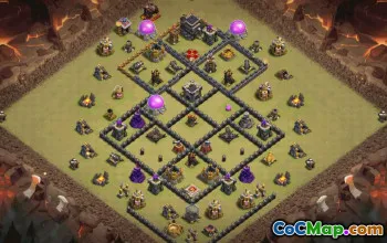 town hall 9, trophy/war base layout #34900