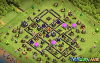 town hall 9, trophy/war base layout #34974
