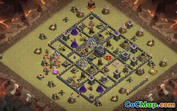 town hall 9, trophy/war base layout #35247