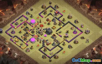 town hall 9, trophy/war base layout #35411